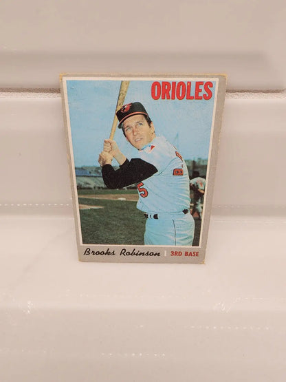 Vintage Brooks Robinson baseball card from 1970 Topps #230, a classic Brooks Robinson trading card