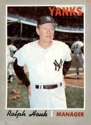 1970 Topps Ralph Houk baseball card featuring York Yankees manager VG-EX condition