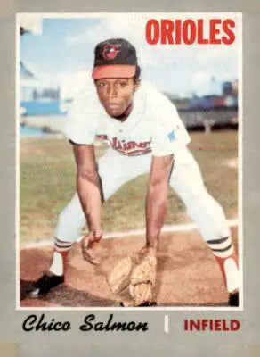Chico Salmon baseball card from 1970 Topps #301 featuring Chico Salmon baseball memorabilia
