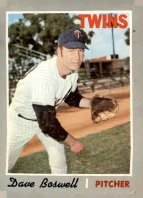 1970 Topps Dave Boswell baseball card showcasing Dave Boswell player collectible