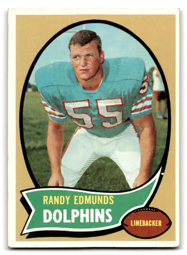 Vintage football trading card featuring Randy Edmunds rookie Dolphins with original gloss
