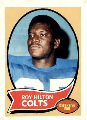 Vintage trading card of Baltimore Colts player Roy Hilton from 1970 Topps #38
