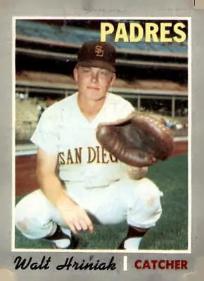 Vintage Walt Hriniak baseball card from 1970 Topps #392 featuring Walt Hriniak of the San Diego Padres