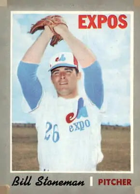 1970 Topps #398 Bill Stoneman baseball card featuring Montreal Expos player for stoneman baseball card collection