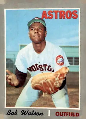 1970 Topps Bob Watson baseball card showcasing Bob Watson baseball memorabilia