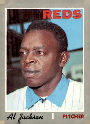 Vintage Al Jackson baseball card from 1970 Topps #443 Cincinnati Reds VG-EX