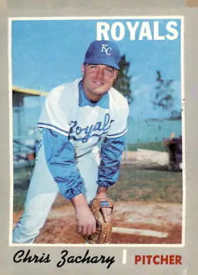 Chris Zachary baseball card from 1970 Topps #471 featuring Kansas City Royals player
