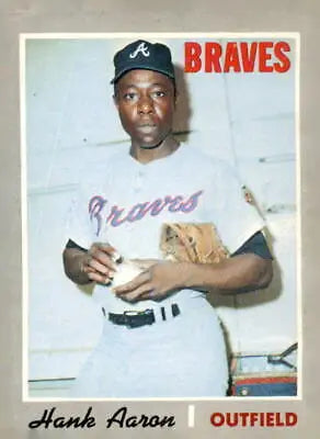 Hank Aaron baseball card from 1970 Topps #500 featuring Hank Aaron collectible