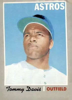 1970 Topps Tommy Davis baseball card showcasing Houston Astros legend in baseball history