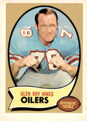 Vintage football card featuring Glen Ray Hines from 1970 Topps series