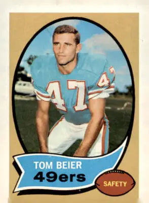 Vintage 1970 Topps Tom Beier football trading card from the Tom Beier trading collection