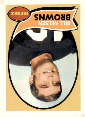 Vintage Bill Nelsen Browns football trading card from 1970 Topps #65 featuring Nelsen trading