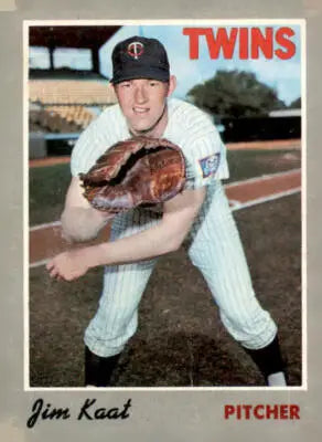 Vintage Jim Kaat baseball card from 1970 Topps #75 featuring Jim Kaat baseball