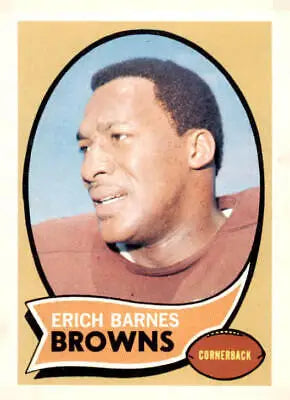 Vintage Erich Barnes trading card featuring Cleveland Browns from 1970 Topps series