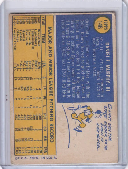 Vintage 1970 Topps Baseball card featuring Danny Murphy of the Chicago White Sox