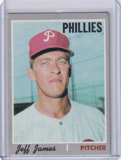 Jeff James 1970 Topps Baseball card featuring Philadelphia Phillies pitcher