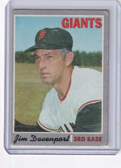 Baseball card of Jim Davenport from the San Francisco Giants in Topps Baseball series