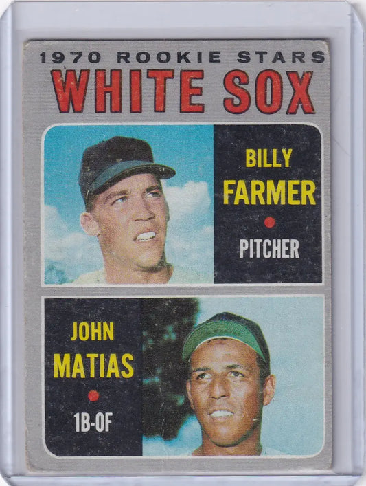 Baseball card of 1970 Topps White Sox Rookies Billy Farmer and John Matias RC