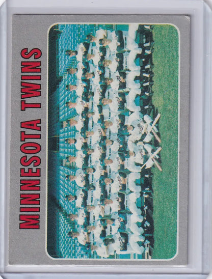 Baseball card of Minnesota Twins team in 1970 Topps Baseball set