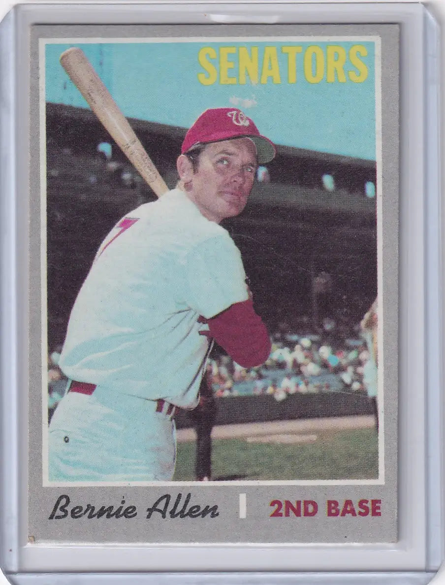 Vintage Topps Baseball card of Bernie Allen at bat for Washington Senators