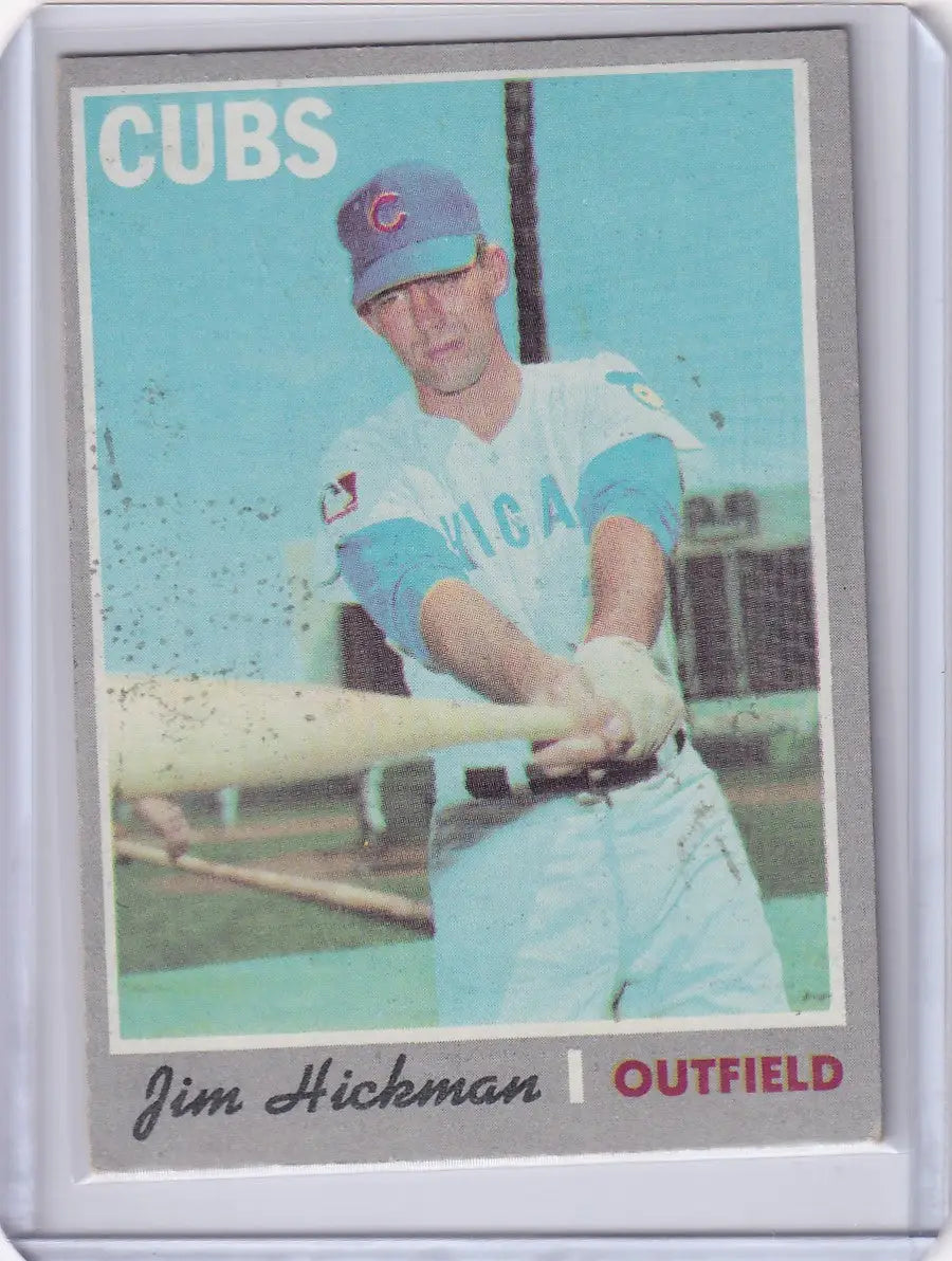 1970 Topps Baseball Jim Hickman Chicago Cubs card featuring Jim Hickmanplayer