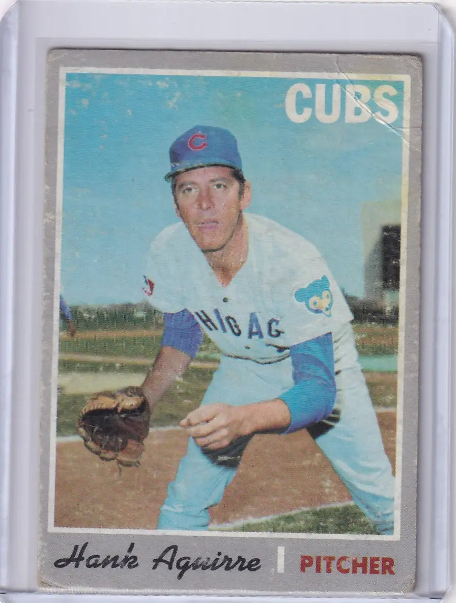 1970 Topps Baseball card featuring Hank Aguirre of the Chicago Cubs