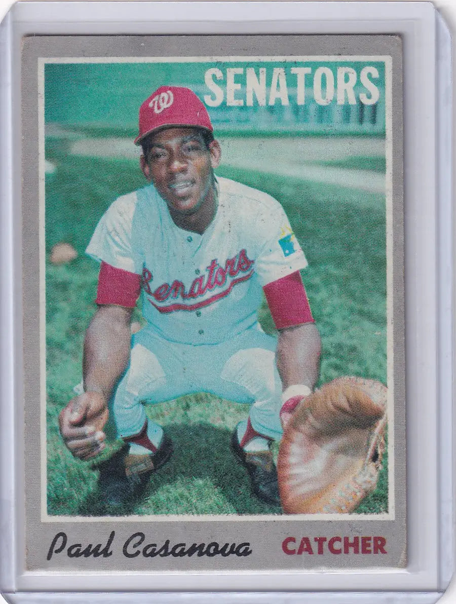 1970 Topps Baseball card of Paul Casanova, catcher for the Washington Senators