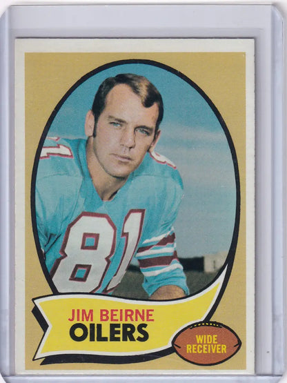 Vintage Topps Football trading card of Jim Beirne from the Houston Oilers