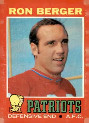 Ron Berger football card from 1971 Topps #107 featuring Topp’s Ron Berger collectible