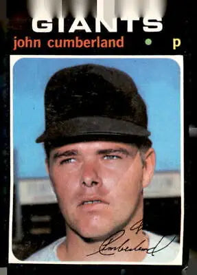1971 Topps John Cumberland baseball card featuring San Francisco Giants player in collectible display