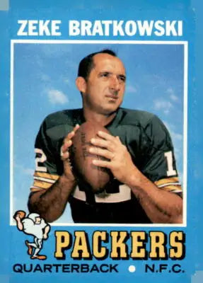 Zeke Bratkowski football card from 1971 Topps #111 featuring Green Bay Packers player