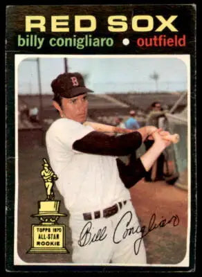 Vintage 1971 Topps Billy Conigliaro baseball card featuring Billy Conigliaro and conigliaro baseball memorabilia