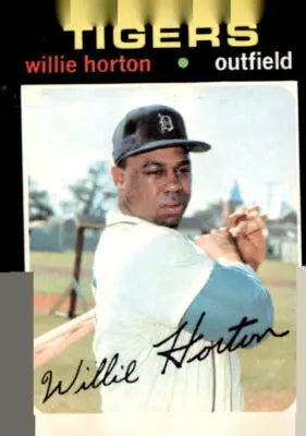 Willie Horton baseball card from 1971 Topps series, a collectible sports trading card