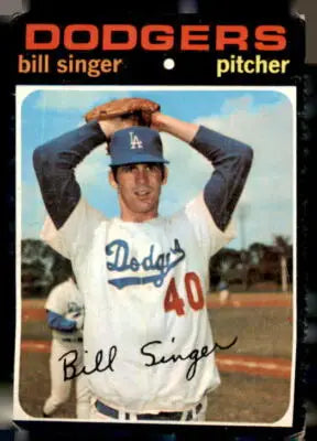 Clear image of 1971 Topps Bill Singer baseball card, a collectible singer trading card