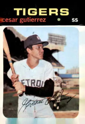 Cesar Gutierrez baseball card from 1971 Topps #154 featuring Cesar Gutierrez in collectible condition