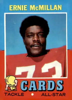 Ernie McMillan football card from 1971 Topps #161 featuring Ernie McMillan football collectible