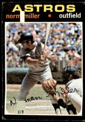 Norm Miller baseball card from 1971 Topps #18 showcasing Norm Miller baseball memorabilia