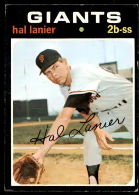 Hal Lanier baseball card from 1971 Topps #181 featuring San Francisco Giants player