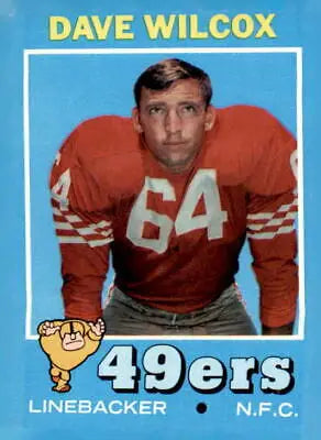 1971 Topps #189 Dave Wilcox football card featuring San Francisco 49ers player