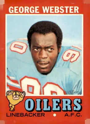 Vintage football card featuring George Webster from 1971 Topps Houston Oilers collection