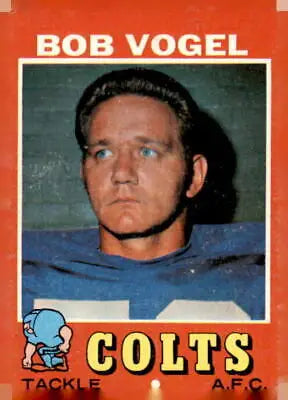1971 Topps Bob Vogel football trading card featuring Bob Vogel for collectors