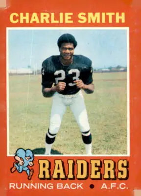 Charlie Smith football card from 1971 Topps #21, a rare Smith football card collectible