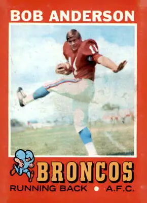 1971 Topps Bob Anderson football card featuring Denver Broncos player bob anderson