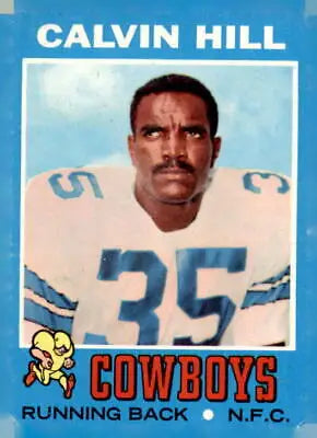 Calvin Hill football card from 1971 Topps #217 showcasing Calvin Hill football memorabilia