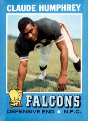 1971 Topps #218 Claude Humphrey NM-MT sports trading card featuring Claude Humphrey