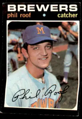 Vintage Phil Roof baseball card from 1971 Topps featuring Milwaukee Brewers player