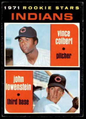 1971 Rookie Stars baseball card featuring Vince Colbert and John Lowenstein from Topps
