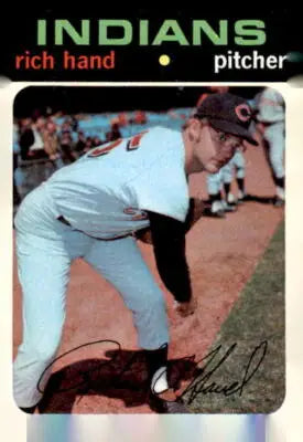 Vintage 1971 Topps #24 Rich Hand baseball card featuring Rich Hand from the hand baseball card series