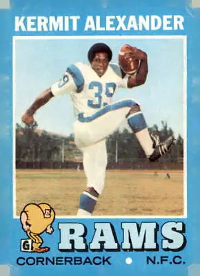 Kermit Alexander football card from 1971 Topps featuring Los Angeles Rams player