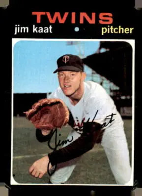 1971 Topps Jim Kaat baseball card, a classic sports trading card featuring Jim Ray Hart